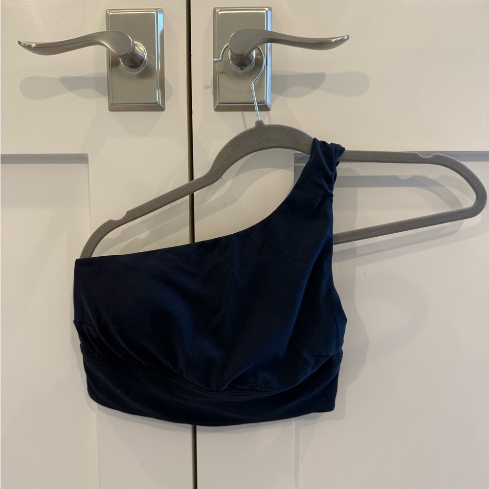 lululemon athletica Navy Blue One-Shoulder Crop Top